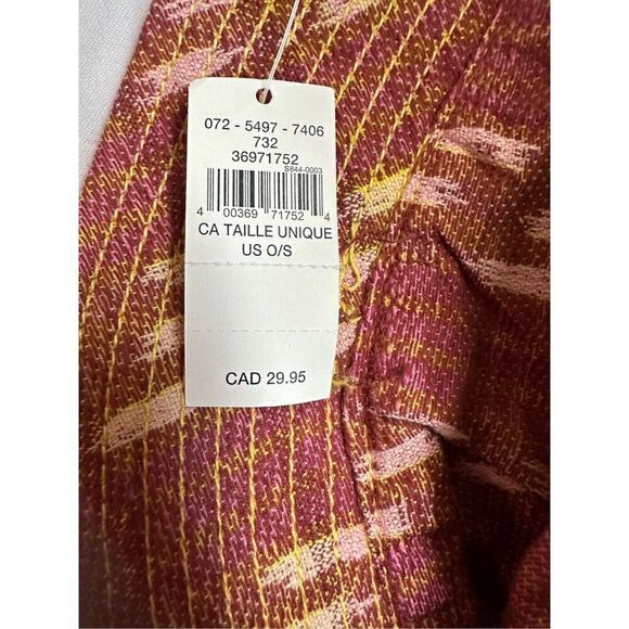 Aerie Bucket Hat Women One Size Pink & Yellow Jacquard Reversible - Picture 3 of 3